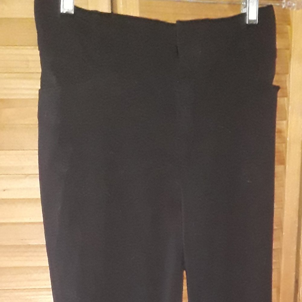 Nine West SZ 8 Tummy Control Black Suit Trouser Boot Cut Beltloop Pant